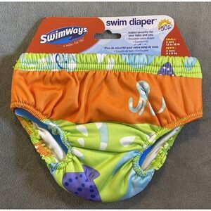 SwimWays Reusable Swim‎ Diaper, Octopus Design Small  6 Months 13-18 lbs NEW